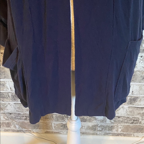 Bobeau Navy Open Front Lightweight Cardigan. Ruched Sleeves. Size XS. Pockets. - Picture 4 of 14